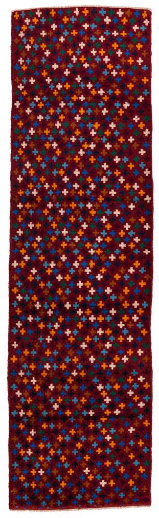 2' 10 x 9' 9 Hand Knotted Balouch Wool Runner Rug