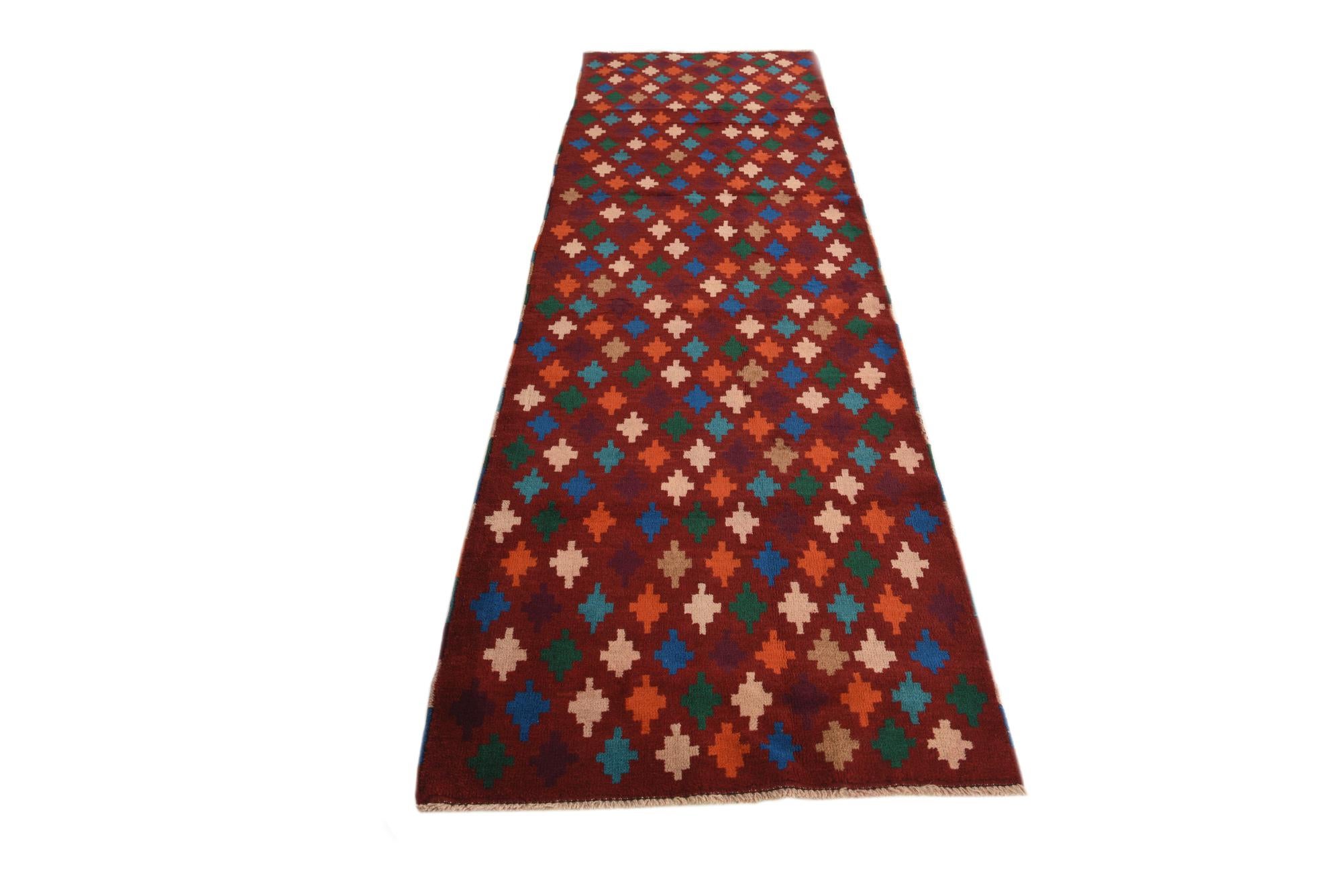 3' x 9' 10 Hand Knotted Balouch Wool Runner Rug
