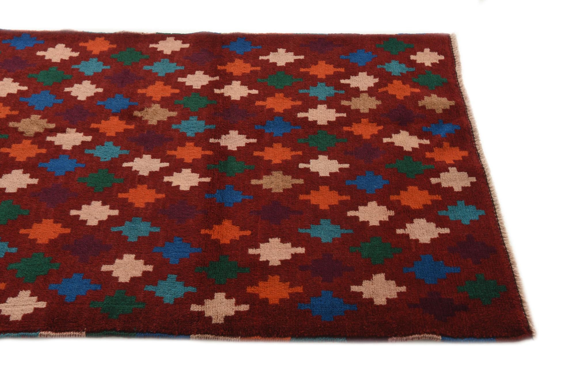 3' x 9' 10 Hand Knotted Balouch Wool Runner Rug