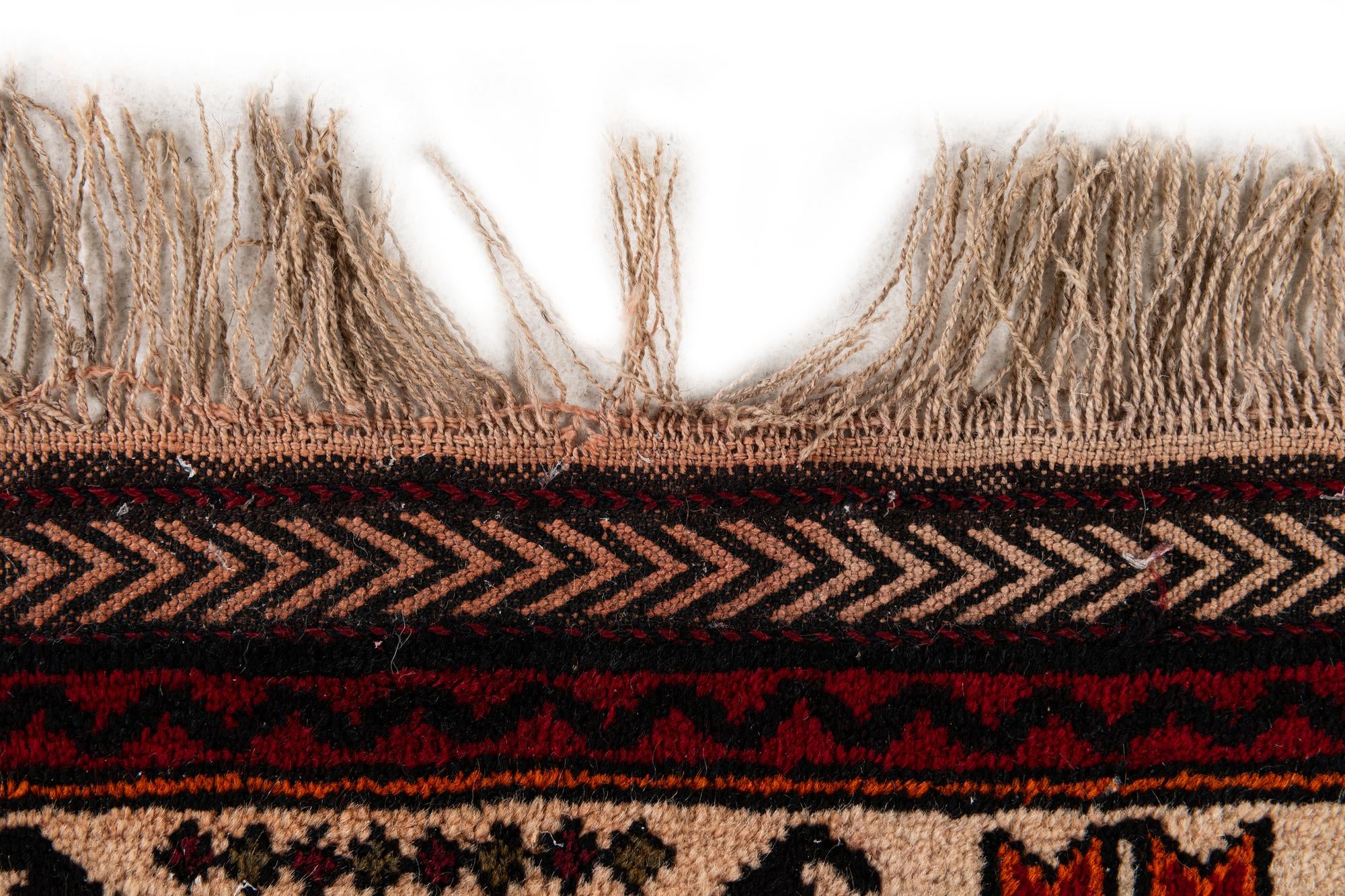 3' 9 x 7' 6 Hand Knotted Balouch Persian Wool Runner Rug