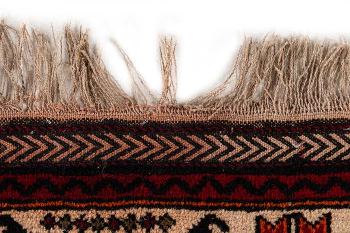 3' 9 x 7' 6 Hand Knotted Balouch Persian Wool Runner Rug