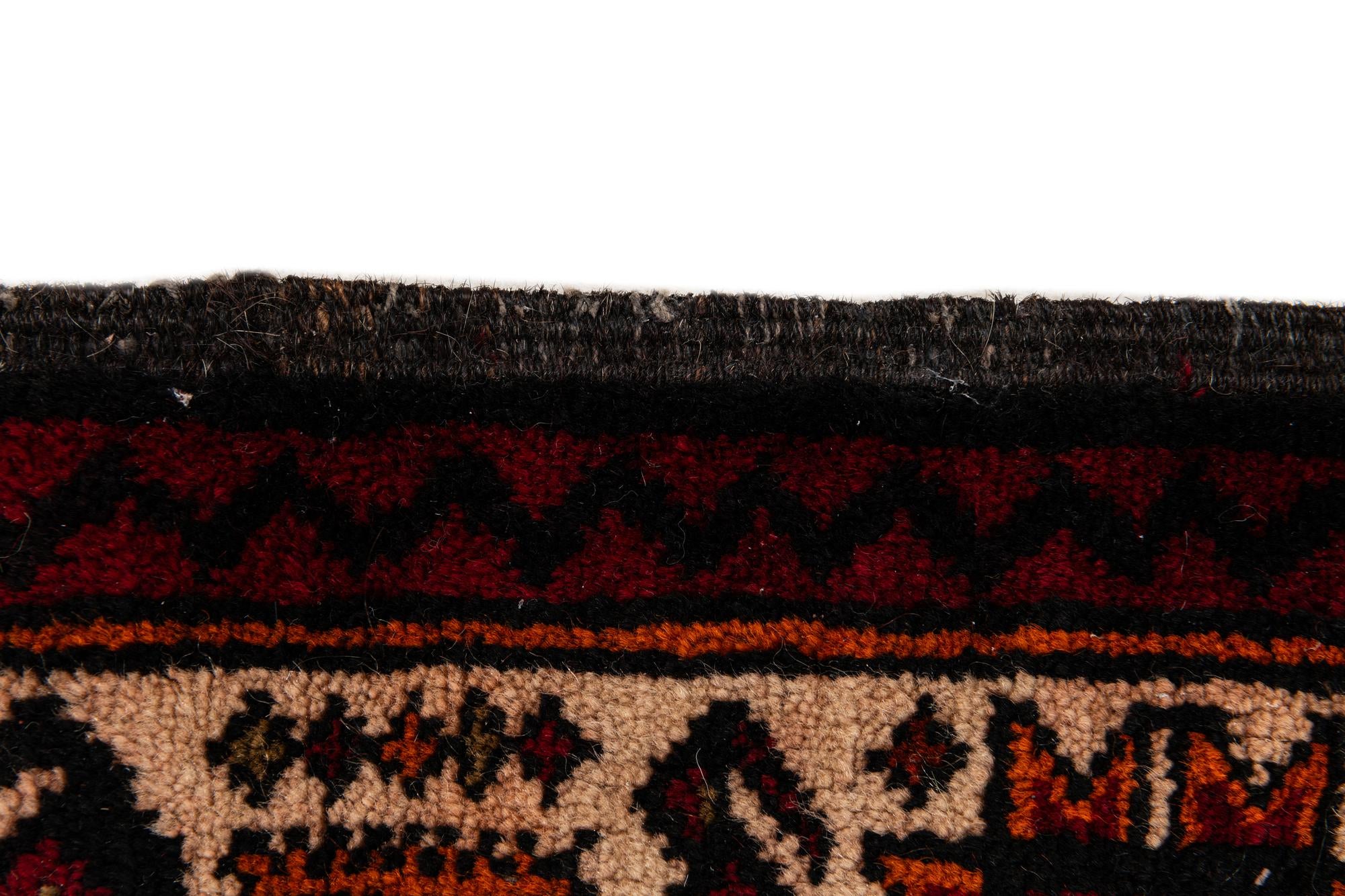 3' 9 x 7' 6 Hand Knotted Balouch Persian Wool Runner Rug