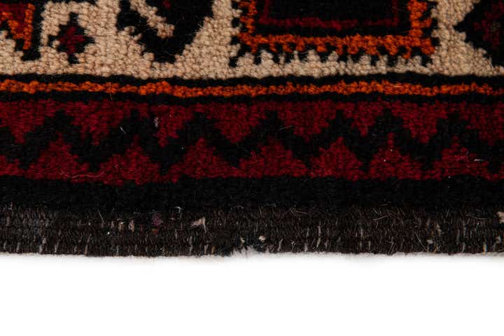 3' 9 x 7' 6 Hand Knotted Balouch Persian Wool Runner Rug