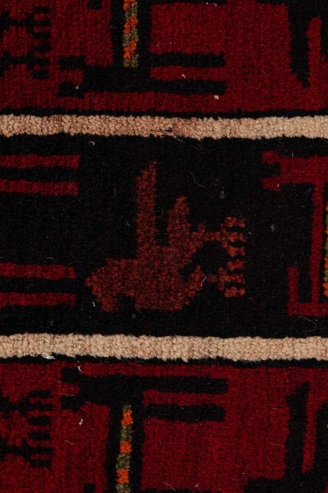 3' 9 x 7' 6 Hand Knotted Balouch Persian Wool Runner Rug