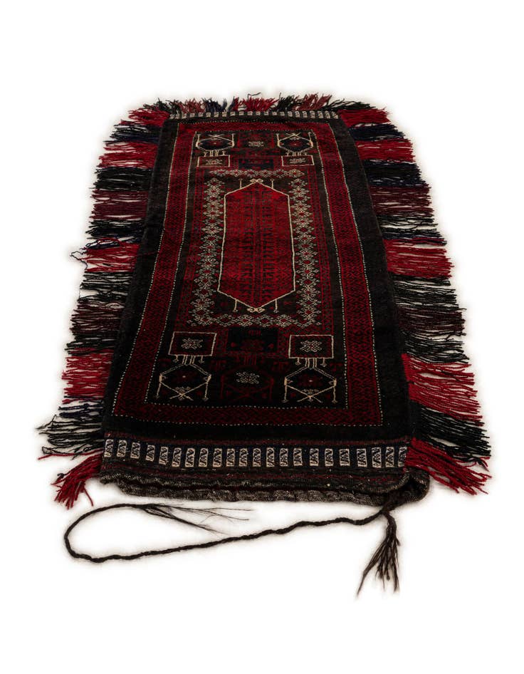 Detail image of 1' 6 x 4' Hand Knotted Balouch Persian Wool Runner Rug