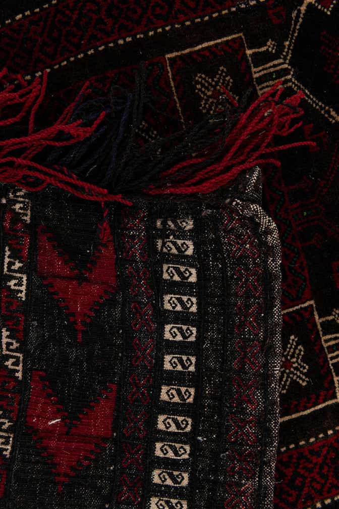 1' 6 x 4' Hand Knotted Balouch Persian Wool Runner Rug