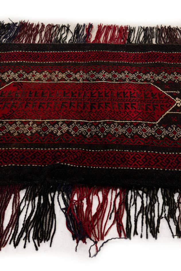 Detail image of 1' 6 x 4' Hand Knotted Balouch Persian Wool Runner Rug