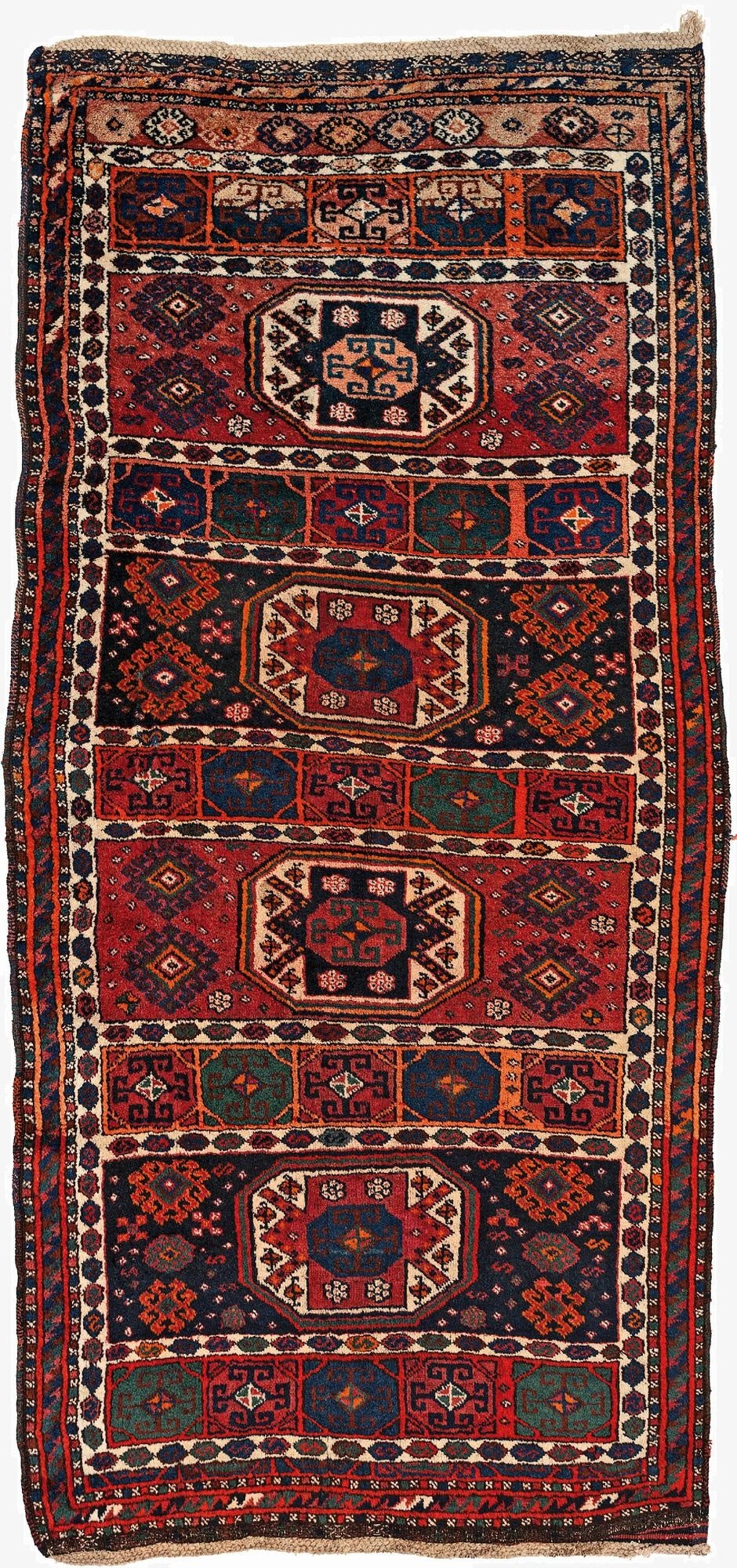3' 9 x 8'  Hand Knotted Balouch Wool Runner Rug