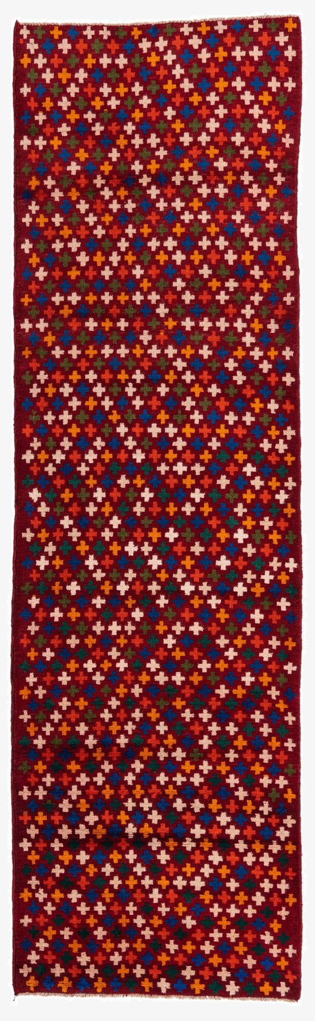 2' 9 x 9' 4  Hand Knotted Balouch Wool Runner Rug