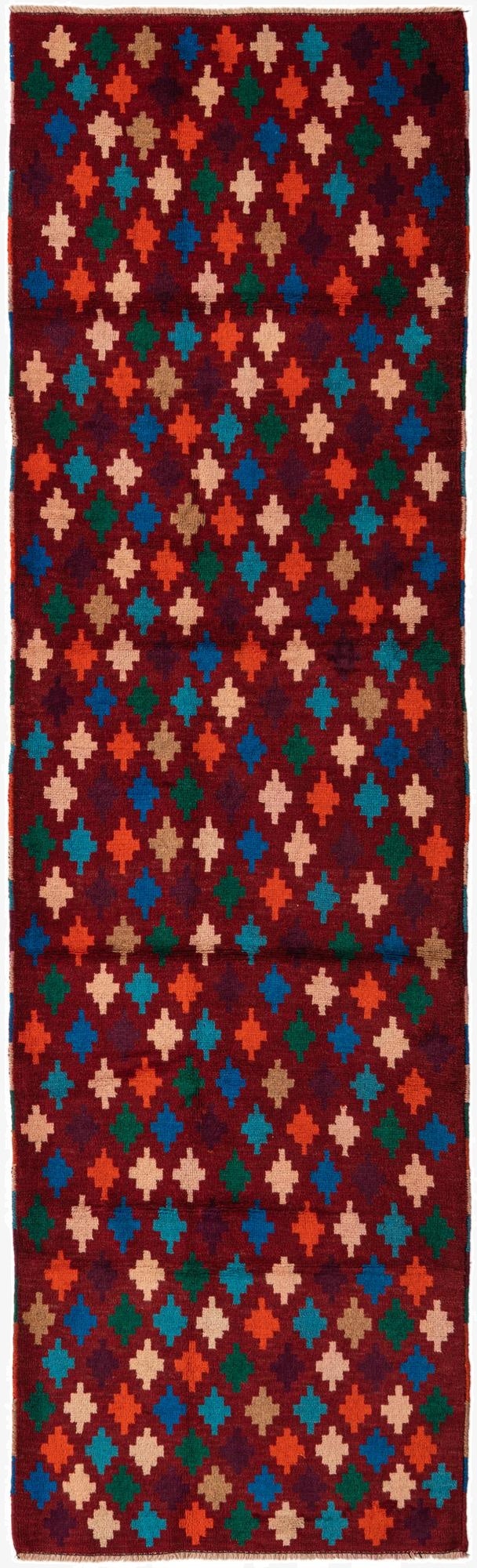 3' x 9' 10  Hand Knotted Balouch Wool Runner Rug