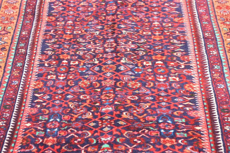 Detail image of 3' 8 x 10' Hand Knotted Bidjar Persian Wool Runner Rug