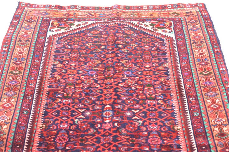 Detail image of 3' 8 x 10' Hand Knotted Bidjar Persian Wool Runner Rug
