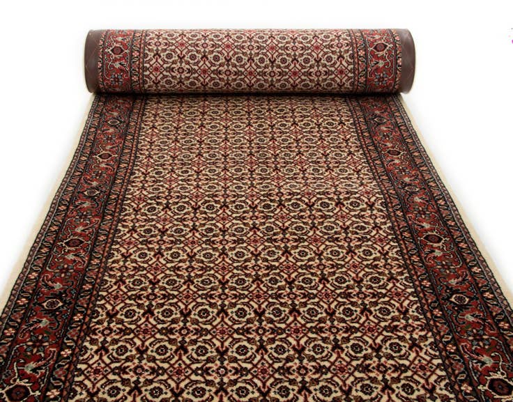 Detail image of 2' 7 x 8' 2 Bidjar With Silk Runner Rug