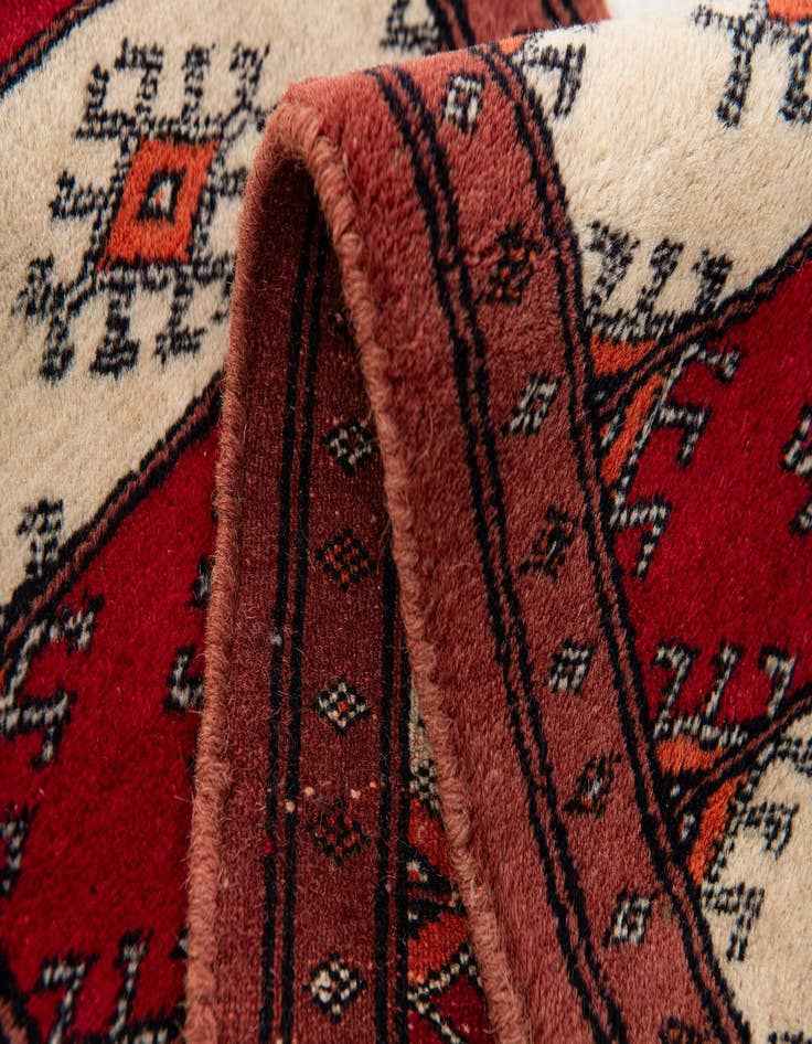 Detail image of 1' x 4' 10 Hand Knotted Bokhara Oriental Wool Runner Rug