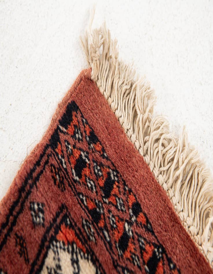 Detail image of 1' x 4' 10  Hand Knotted Bokhara Oriental Wool Runner Rug