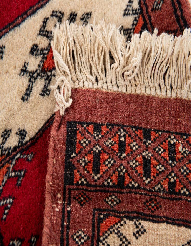 Detail image of 1' x 4' 10  Hand Knotted Bokhara Oriental Wool Runner Rug
