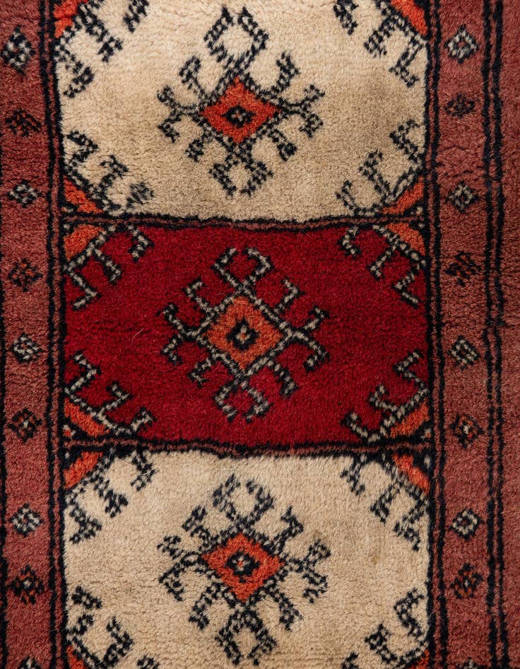 Detail image of 1' x 4' 10  Hand Knotted Bokhara Oriental Wool Runner Rug