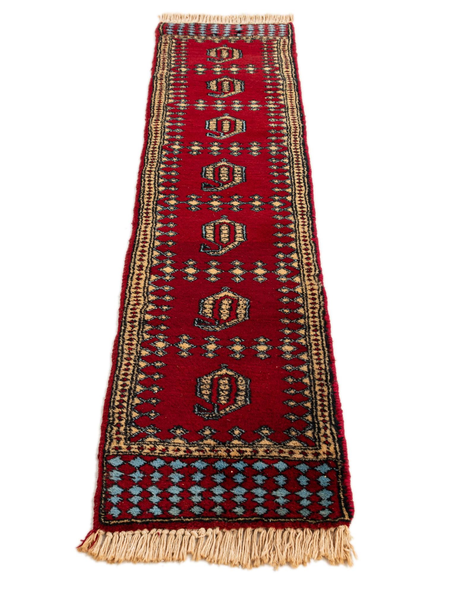 1' x 4' 5 Hand Knotted Bokhara Oriental Wool Runner Rug