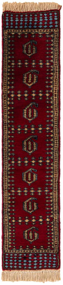 Detail image of 1' x 4' 5 Hand Knotted Bokhara Oriental Wool Runner Rug