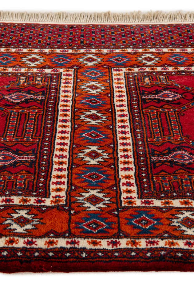Detail image of 2' 2 x 4' Hand Knotted Bokhara Oriental Wool Runner Rug