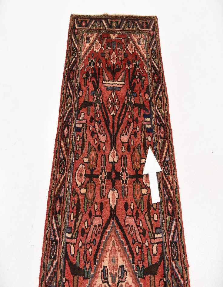 Detail image of 3' 3 x 9' 3 Hand Knotted Borchelu Persian Wool Runner Rug