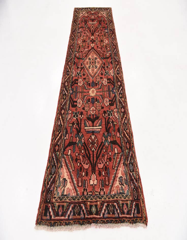 Detail image of 3' 3 x 9' 3 Hand Knotted Borchelu Persian Wool Runner Rug