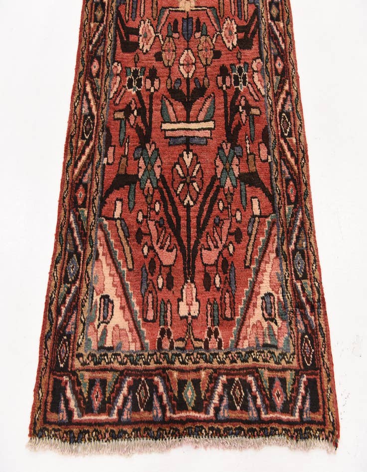 Detail image of 3' 3 x 9' 3 Hand Knotted Borchelu Persian Wool Runner Rug