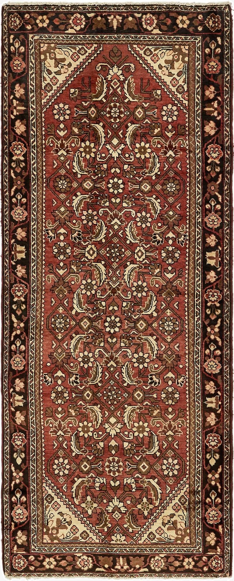 3' 10 x 9' 10  Hand Knotted Borchelu Persian Wool Runner Rug