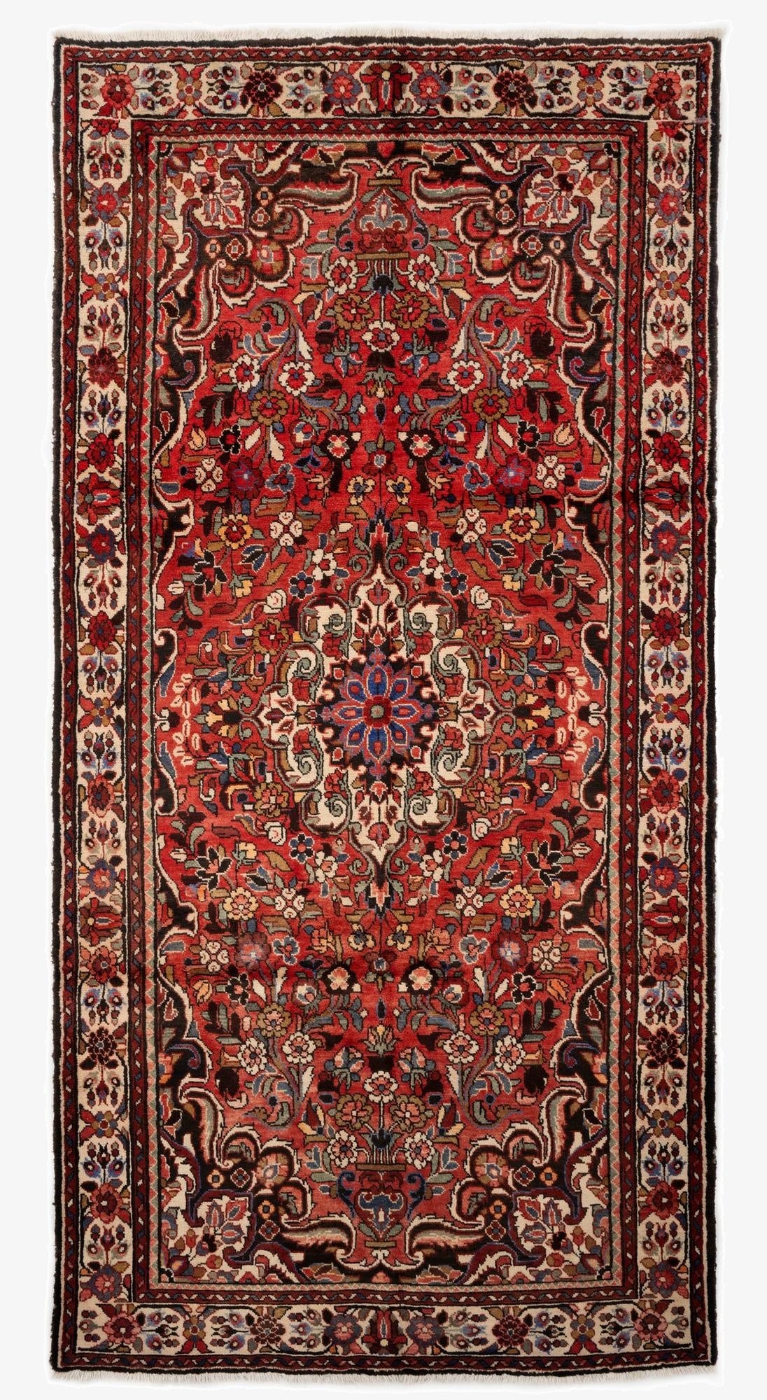 5' 1 x 10' 4  Hand Knotted Bortschalu Persian Wool Runner Rug