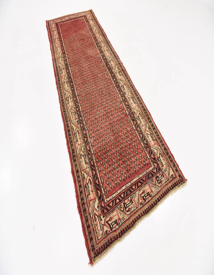 Detail image of 3' 6 x 10' Hand Knotted Botemir Persian Wool Runner Rug