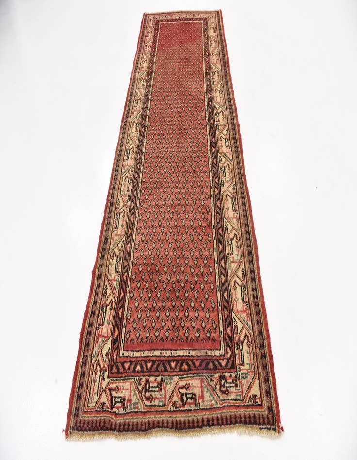 Detail image of 3' 6 x 10' Hand Knotted Botemir Persian Wool Runner Rug