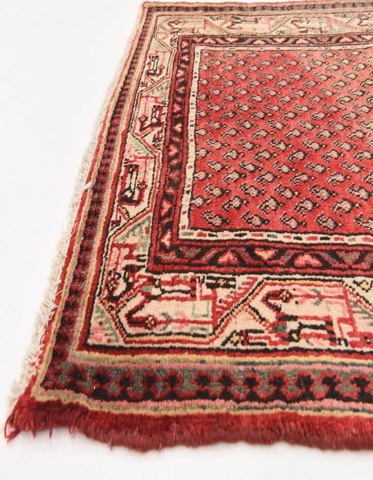 Detail image of 3' 6 x 10' Hand Knotted Botemir Persian Wool Runner Rug