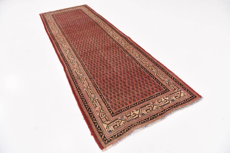 Detail image of 3' 6 x 10' 2 Hand Knotted Botemir Persian Wool Runner Rug