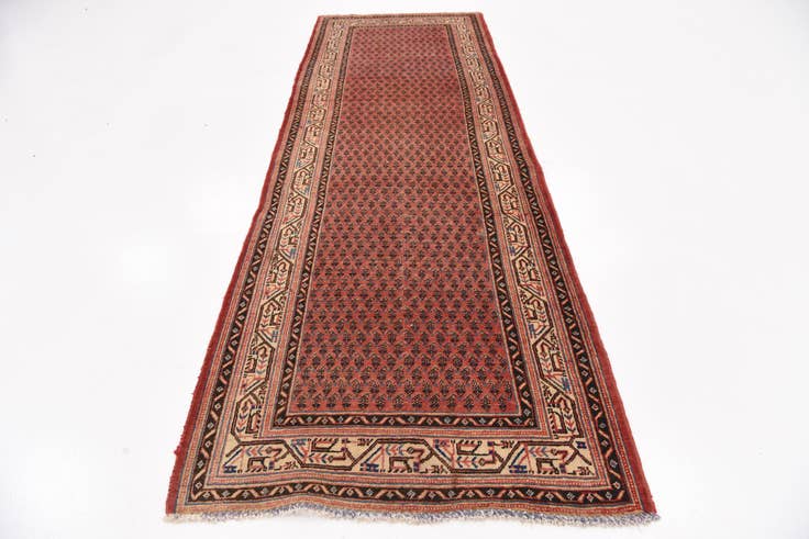 Detail image of 3' 6 x 10' 2 Hand Knotted Botemir Persian Wool Runner Rug