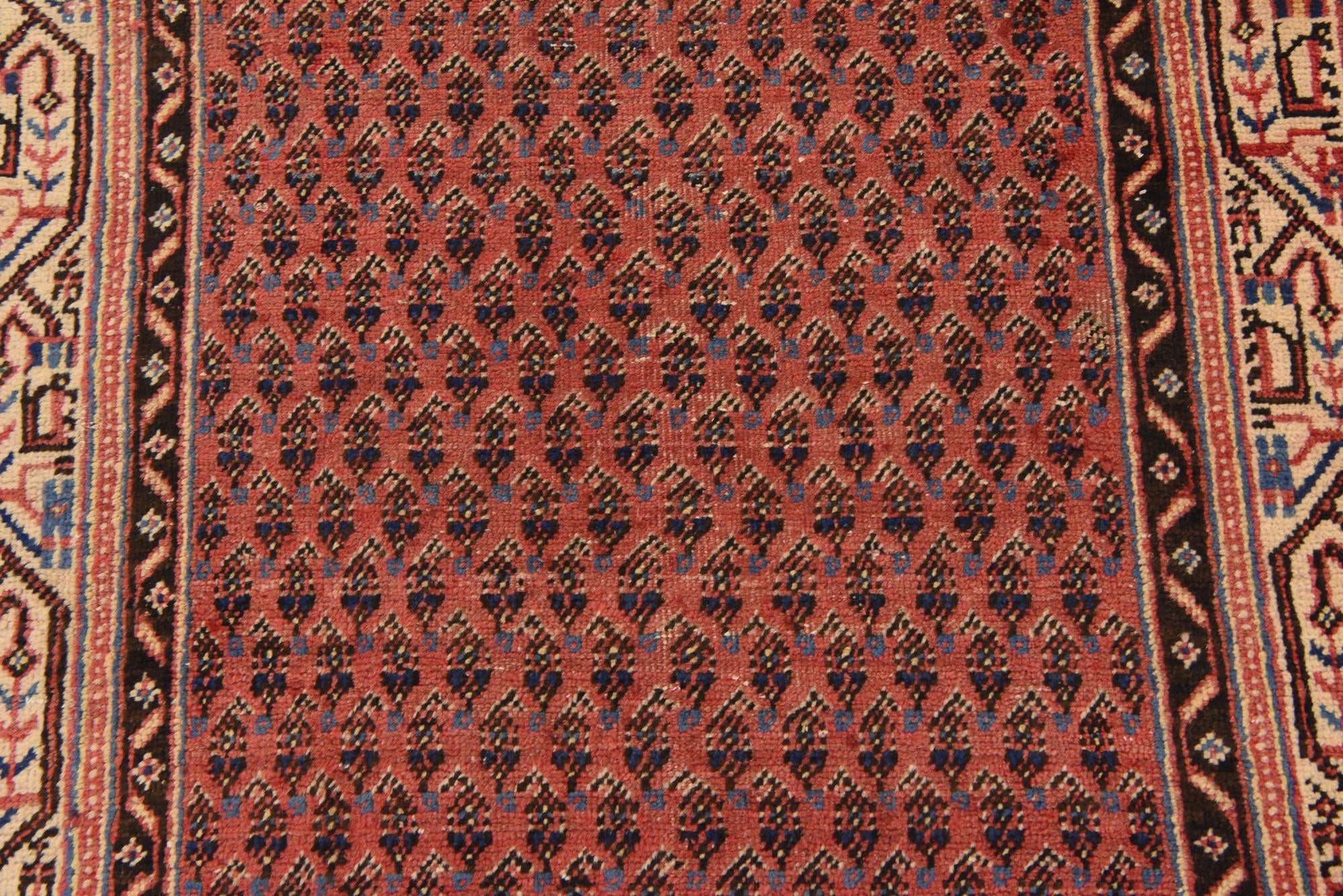 3' 6 x 10' 2 Hand Knotted Botemir Persian Wool Runner Rug