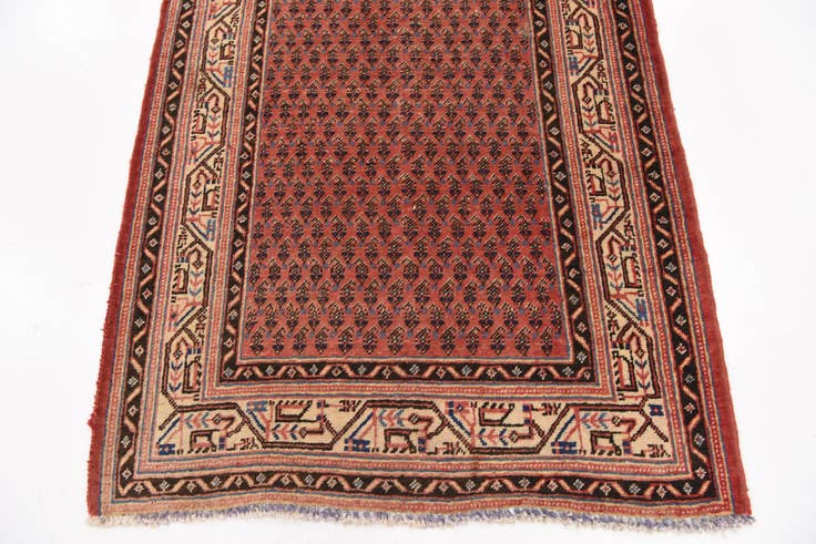 Detail image of 3' 6 x 10' 2 Hand Knotted Botemir Persian Wool Runner Rug