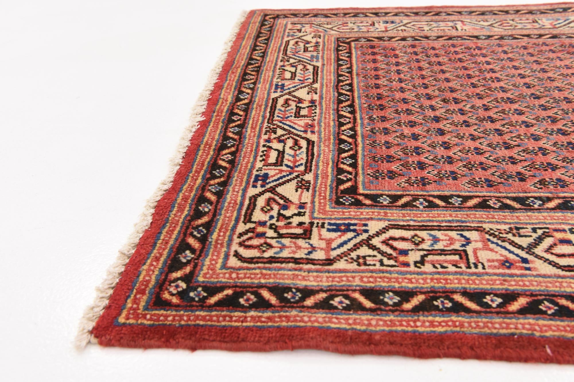 3' 6 x 10' 2 Hand Knotted Botemir Persian Wool Runner Rug