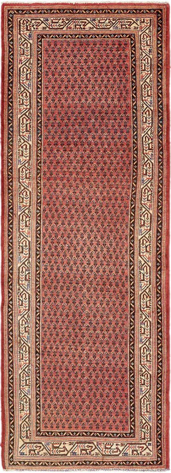 Detail image of 3' 6 x 10' 2 Hand Knotted Botemir Persian Wool Runner Rug
