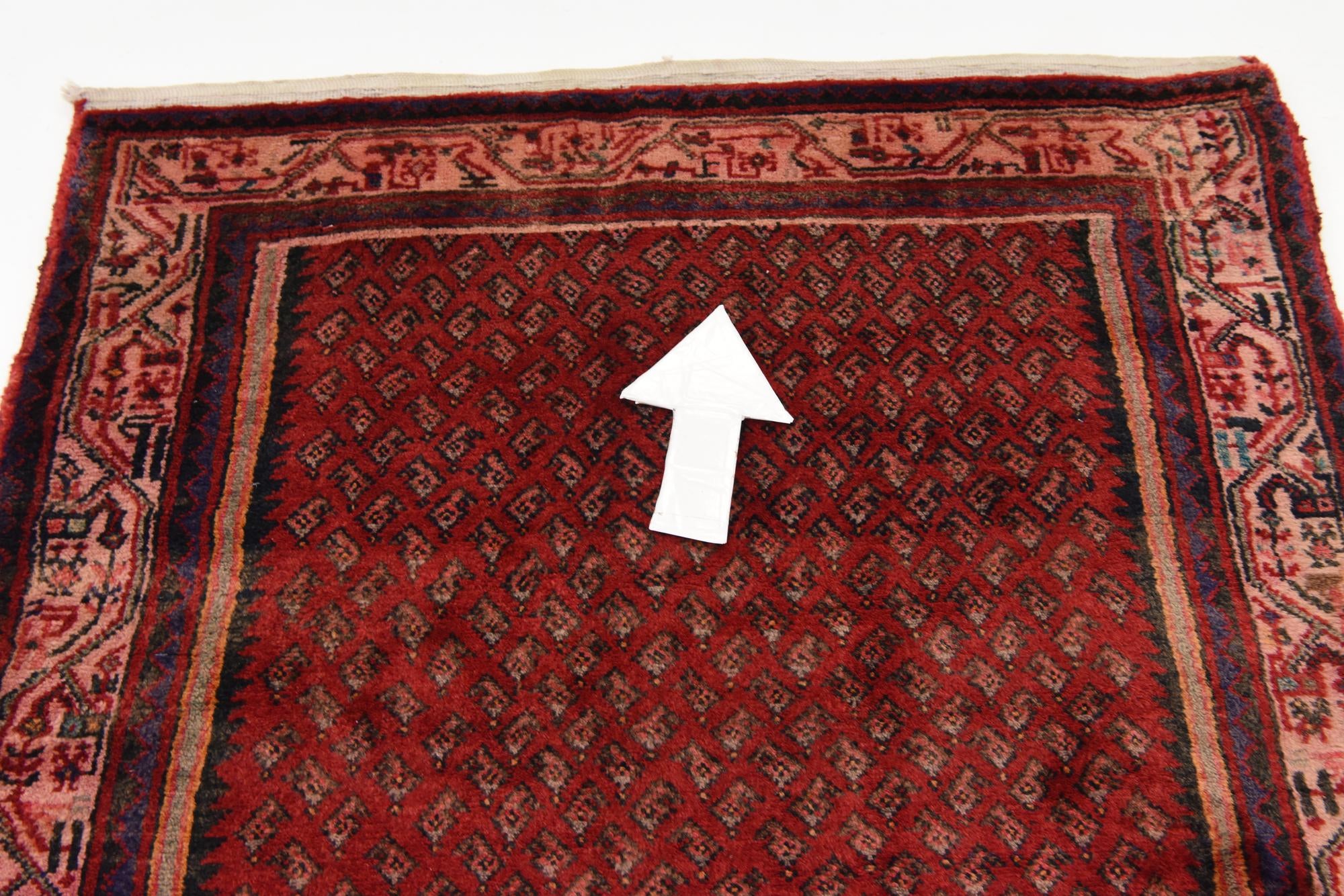 3' 8 x 10' 9 Hand Knotted Botemir Persian Wool Runner Rug