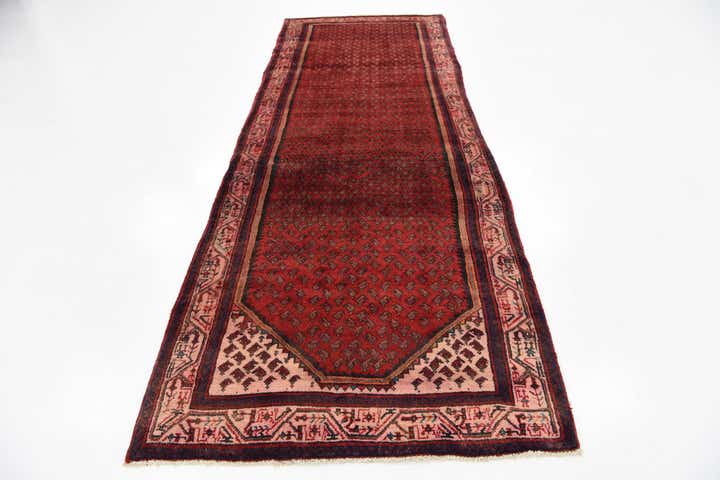 3' 8 x 10' 9 Hand Knotted Botemir Persian Wool Runner Rug
