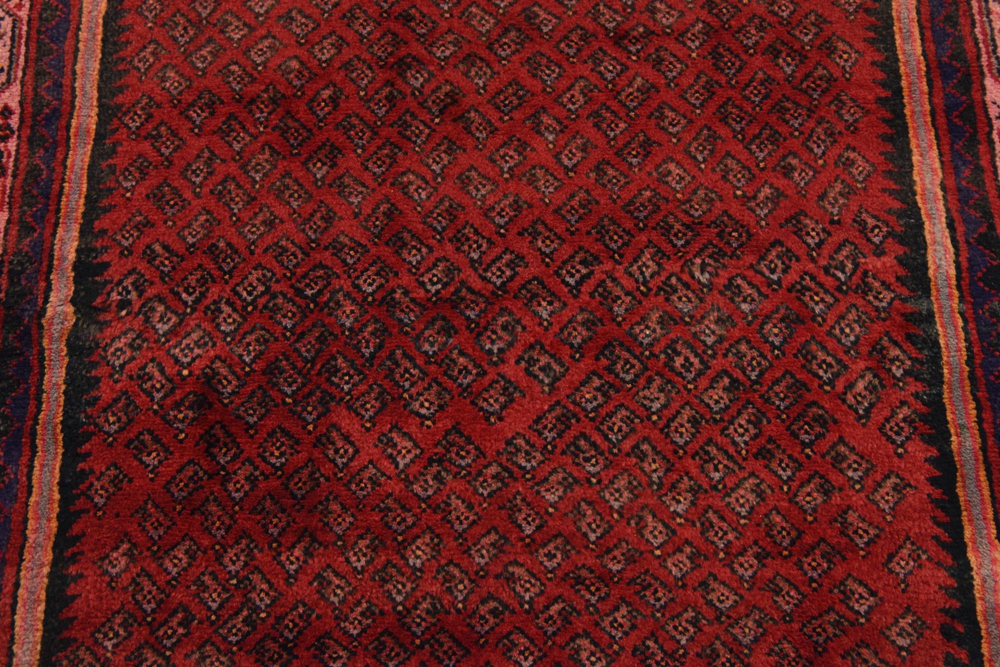 3' 8 x 10' 9 Hand Knotted Botemir Persian Wool Runner Rug