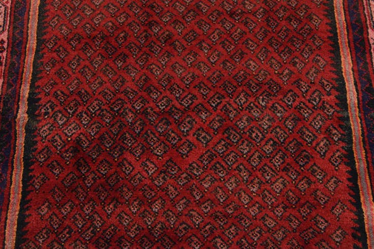Detail image of 3' 8 x 10' 9 Hand Knotted Botemir Persian Wool Runner Rug