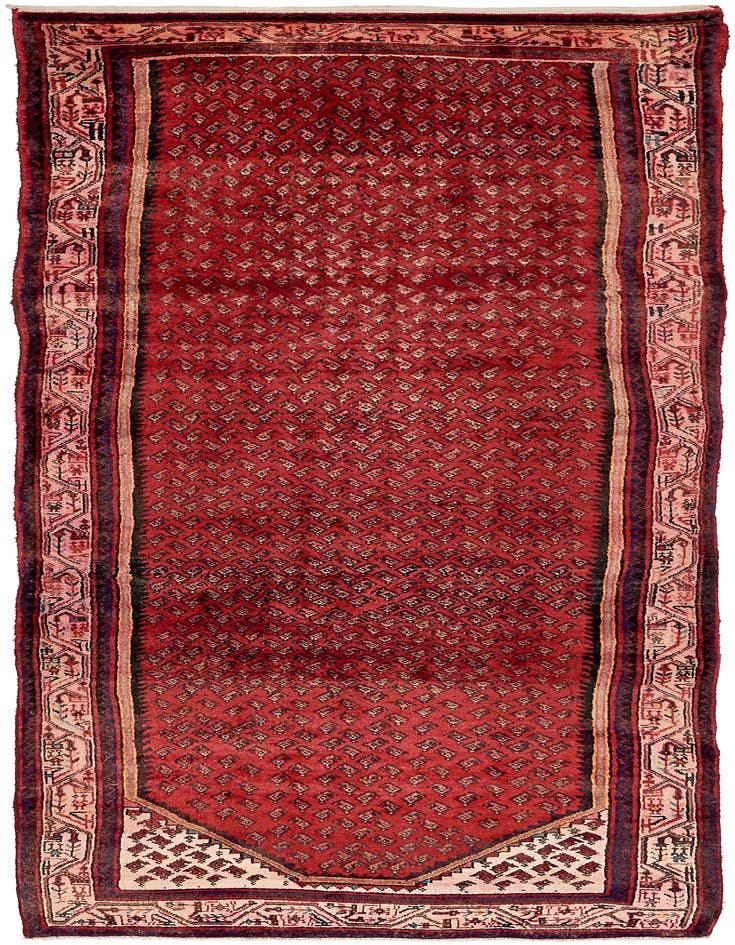Detail image of 3' 8 x 10' 9 Hand Knotted Botemir Persian Wool Runner Rug