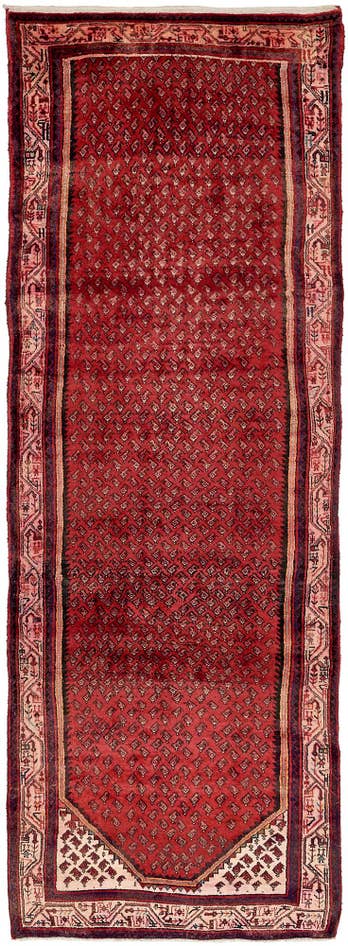 Detail image of 3' 8 x 10' 9 Hand Knotted Botemir Persian Wool Runner Rug