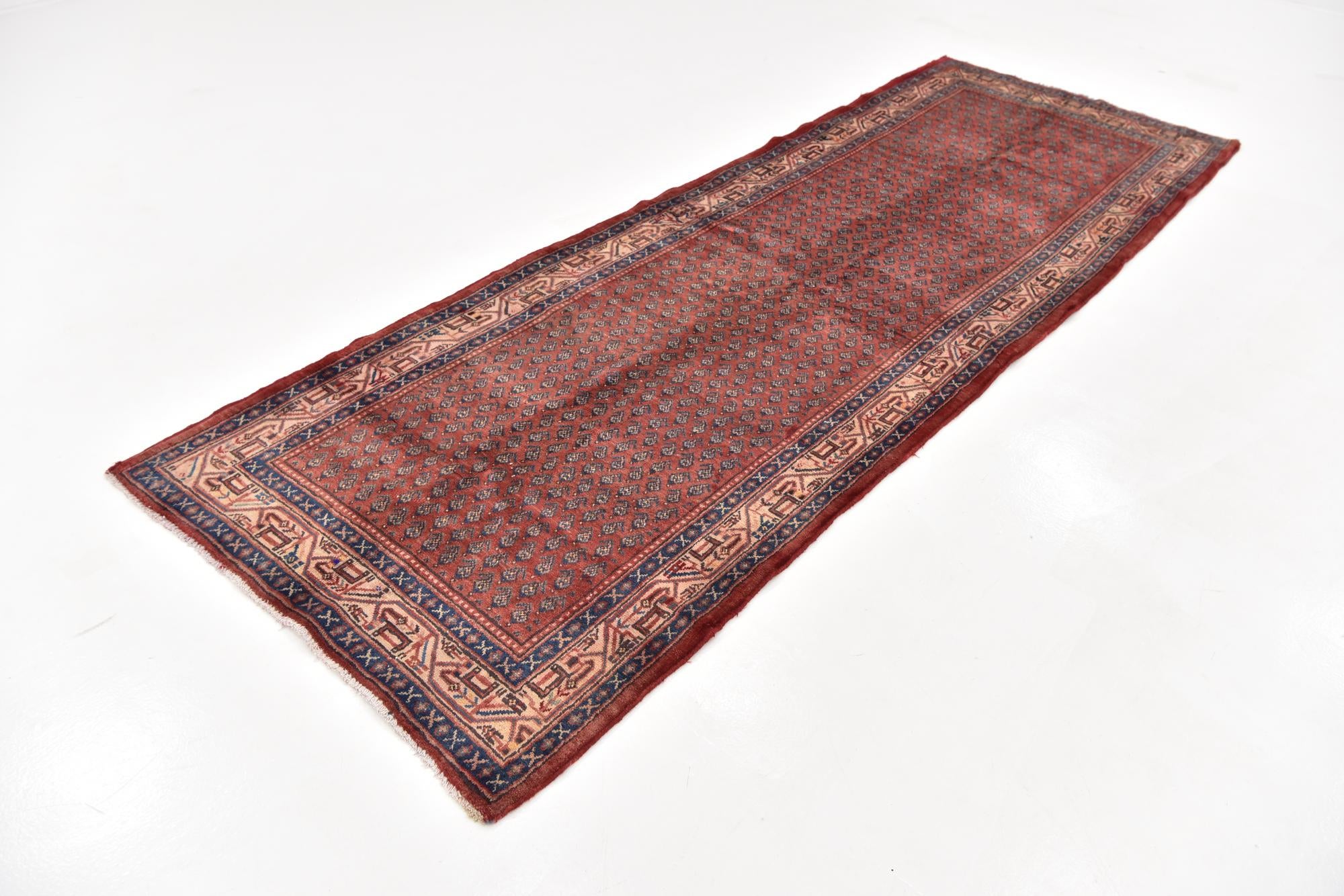 3' 9 x 10' 9 Hand Knotted Botemir Persian Wool Runner Rug