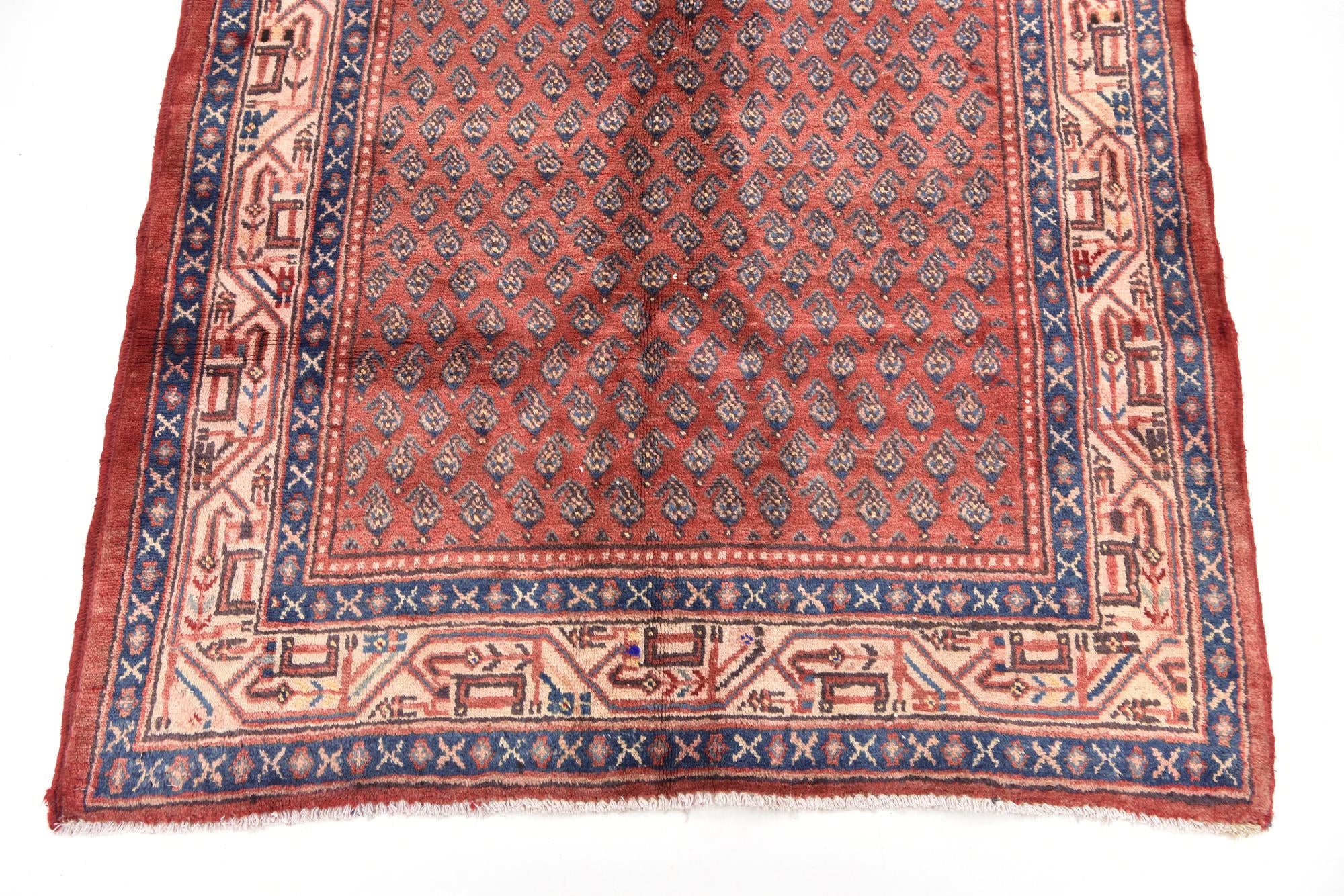 3' 9 x 10' 9 Hand Knotted Botemir Persian Wool Runner Rug