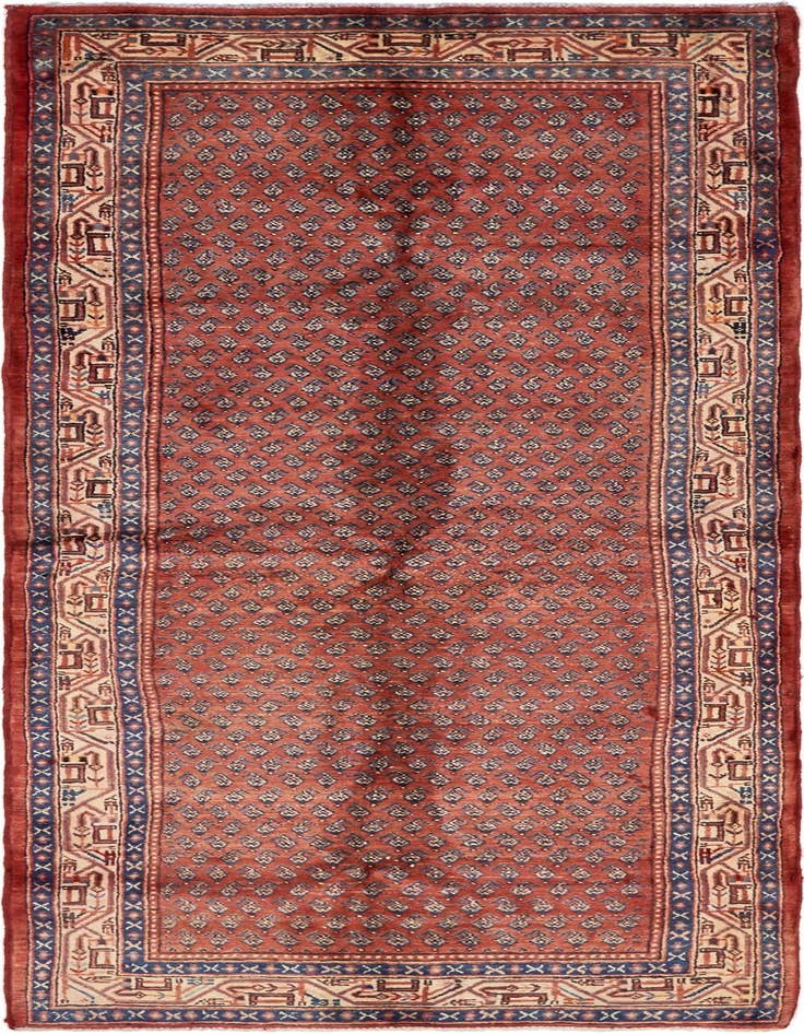 Detail image of 3' 9 x 10' 9 Hand Knotted Botemir Persian Wool Runner Rug