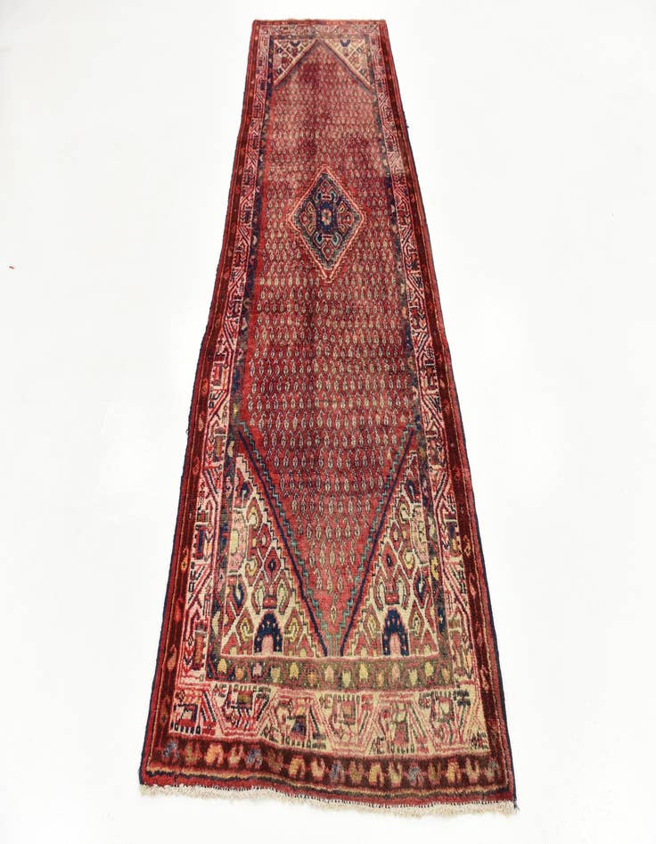 Detail image of 3' 5 x 10' Hand Knotted Botemir Persian Wool Runner Rug
