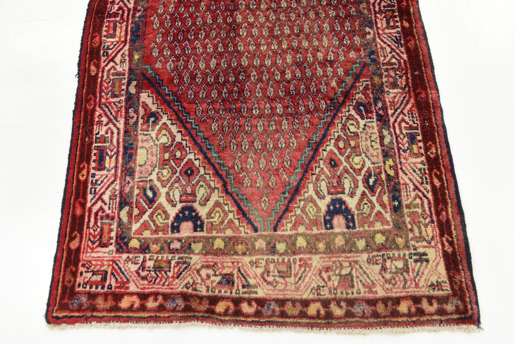 3' 5 x 10' Hand Knotted Botemir Persian Wool Runner Rug