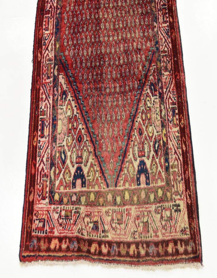Detail image of 3' 5 x 10' Hand Knotted Botemir Persian Wool Runner Rug